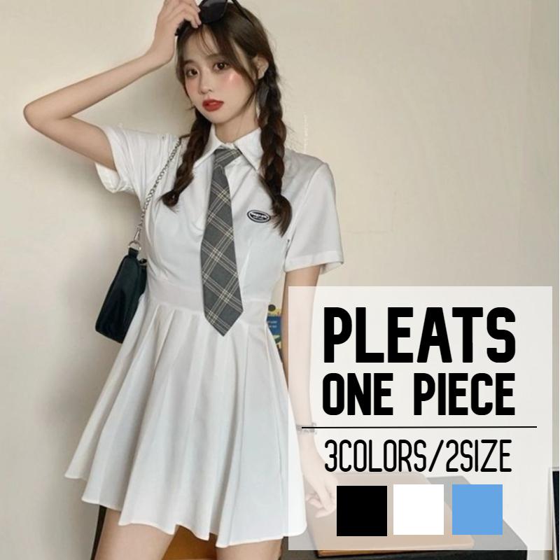 全品送料無料 冬の大セール ネクタイ付 プリーツ ワンピース ミニ丈 ゆったり 大きいサイズ きれいめ レディース 体型カバー 半袖 メール便送無 V B525h 7932 Shop Gramorous 通販 Yahoo ショッピング