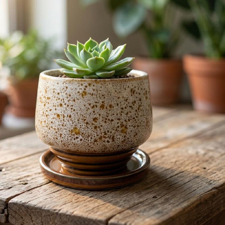 植木鉢 おしゃれ 陶器鉢 アラル ポット MM040-135 4.5号(13.5cm) 鉢底