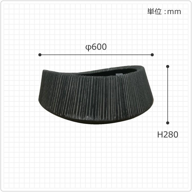 植木鉢 おしゃれ 丈夫で軽いグラスファイバー製 MM302-600 20号(60cm) ファイバークレイ グラスファイバー スタイリッシュ 大型の画像