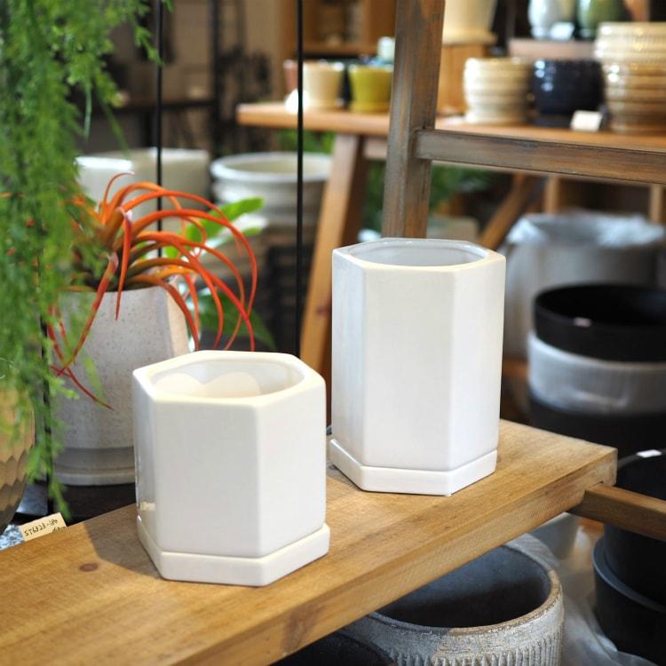 植木鉢 おしゃれ 陶器鉢 シンプルポット RR013-110 4号(13cm) 鉢底穴