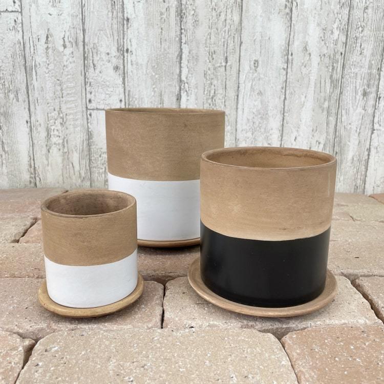 植木鉢 おしゃれ 陶器鉢 ツートンカラーポット RR417-080 2.5号(8cm