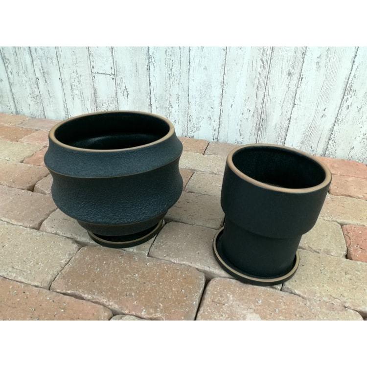植木鉢 おしゃれ 陶器鉢 マットブラックなシンプルポット ST7332-190 6