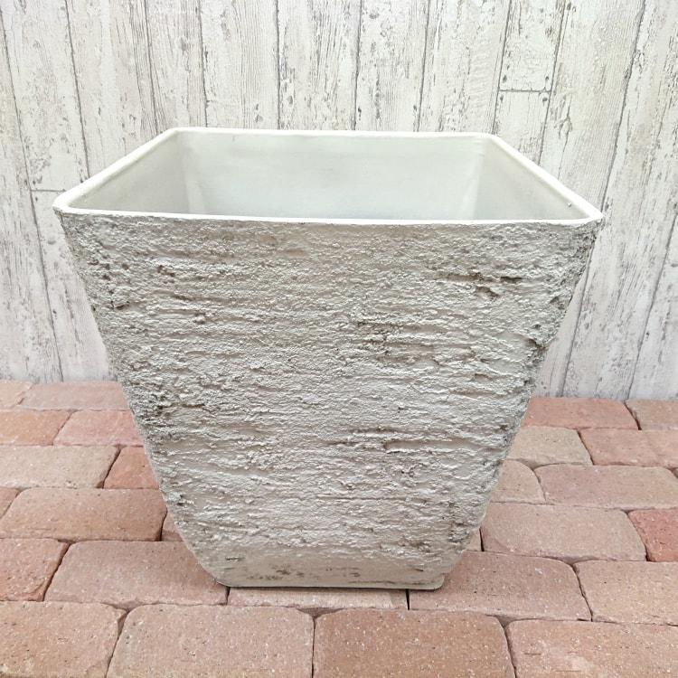 植木鉢 おしゃれ プラスチック ストーンスクエアポット UN002-400 13号(40cm) 鉢底穴有り 鉢カバー 軽い 大型 FRP モダン 角型_3