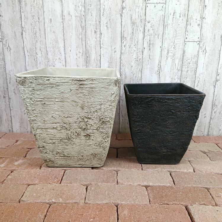 植木鉢 おしゃれ プラスチック ストーンスクエアポット UN002-400 13号(40cm) 鉢底穴有り 鉢カバー 軽い 大型 FRP モダン 角型_7