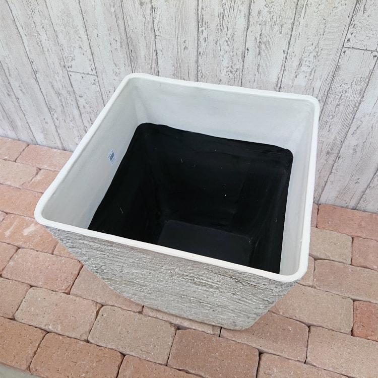 植木鉢 おしゃれ プラスチック ストーンスクエアポット UN002-400 13号(40cm) 鉢底穴有り 鉢カバー 軽い 大型 FRP モダン 角型_9