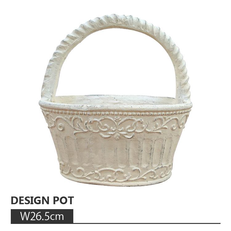 植木鉢 おしゃれ グラスファイバー ガーデンバスケット UN264-265 W26