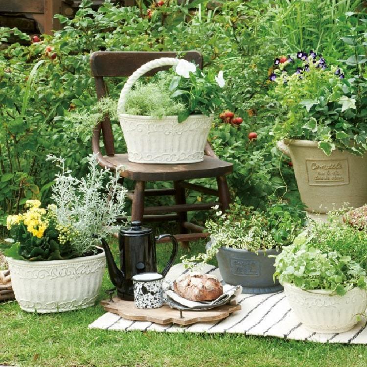 植木鉢 おしゃれ グラスファイバー ガーデンバスケット UN264-265 W26