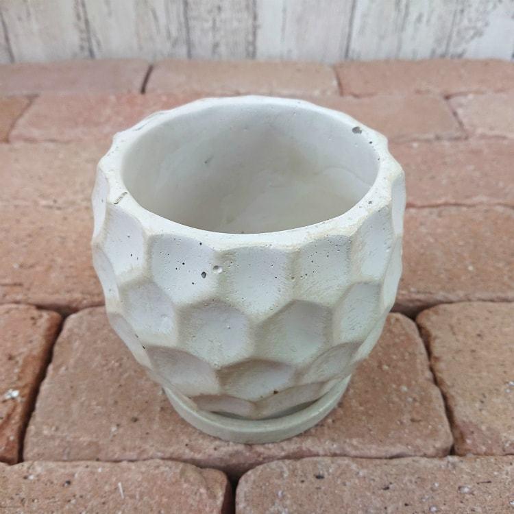 植木鉢 六角模様がおしゃれな植木鉢 UN448-120 4号(12cm) 鉢底穴有り