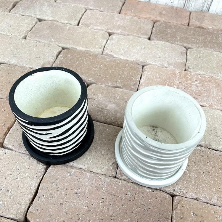 植木鉢 おしゃれ 珍しいゼブラ柄の植木鉢 UN467-100 3号(10cm) 鉢底穴