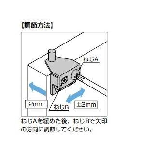 調節式ピボットヒンジ PH084N インセット扉用 扉幅: 300以下 扉高さ