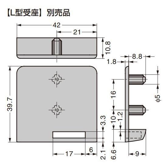 本体】 シリンダーガラス錠 14-09-555型 両開き扉用 同番 【14-09-555
