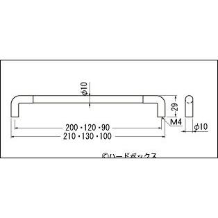 しろくま品 シロクマ HC-20 アクセスハンドル 鏡面磨・クローム 120ミリ