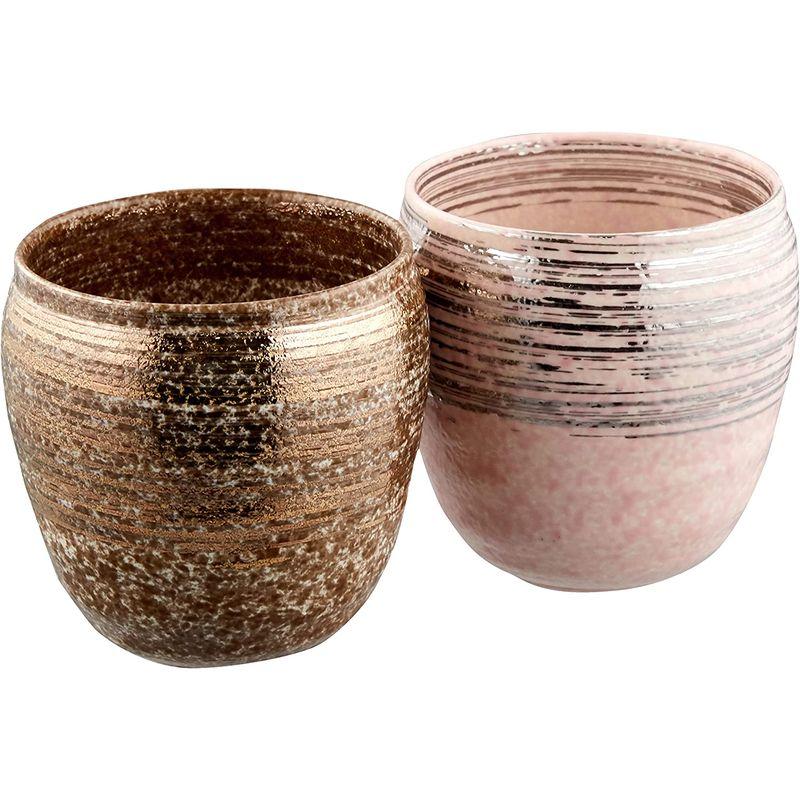 ランチャン(Ranchant) ペア焼酎カップ マルチ Φ9x9cm 雅刷毛 有田焼 日本製 食器、グラス、カトラリー マルヨネ 九谷焼 焼酎カップ 牡丹K4-1157