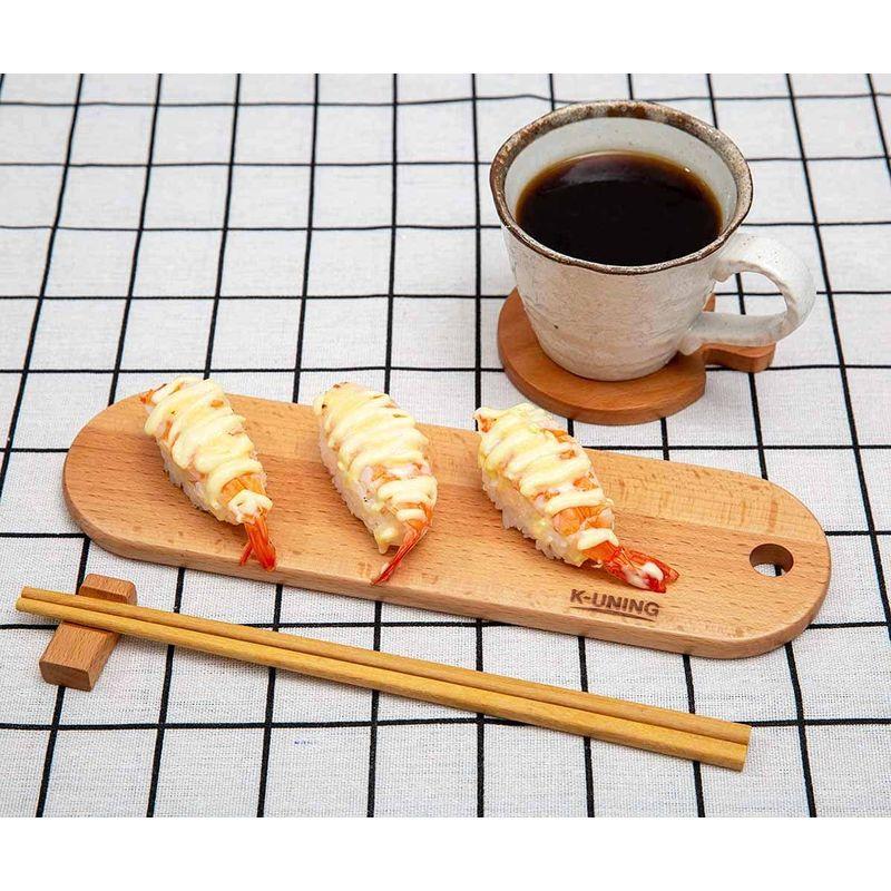 公式通販K-UNING 木製トレー 寿司プレート サービング お漬物 80×280mm 和菓子 日系ウレタン塗装 食器、グラス、カトラリー 