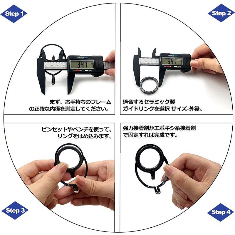買得9KM DWLIFE 釣りロッド先端修理キット 修理キット トップガイドリング 釣り竿ガイド穂先 交換 フィッシン セラミックリング 60個 ロッド、釣り竿 THKFISH 釣り竿のヒント釣り竿修理キットヘビーデューティ海塩釣り竿チップ修理キット6サイズ 30個