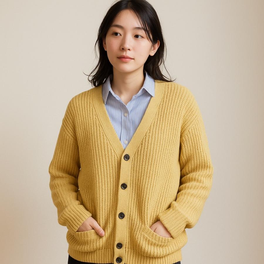 ネバートラストワッフル・カーディガン L