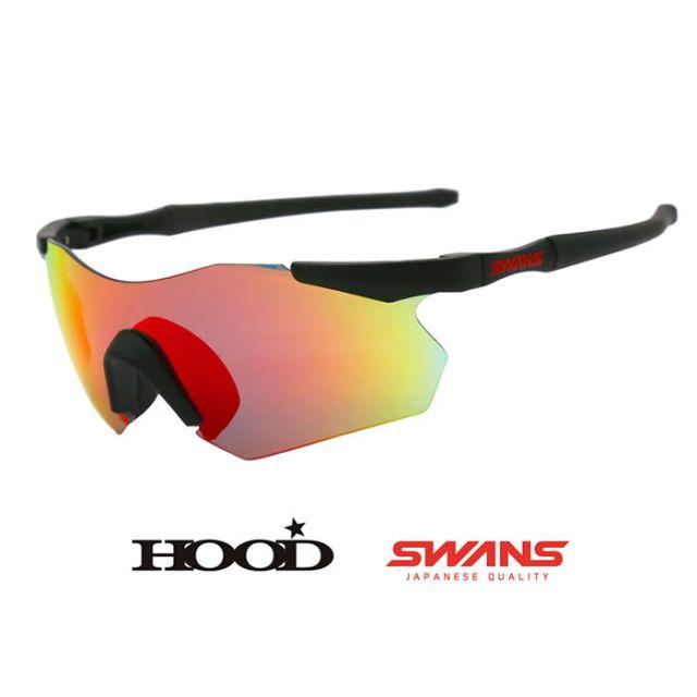 スワンズ 偏光サングラス SWANS ガルウィング HOOD別注 GULLWING GUF-1751 HOOD LTD MBK × Polarized Smoke(Red shadow mirror)｜shop-hood