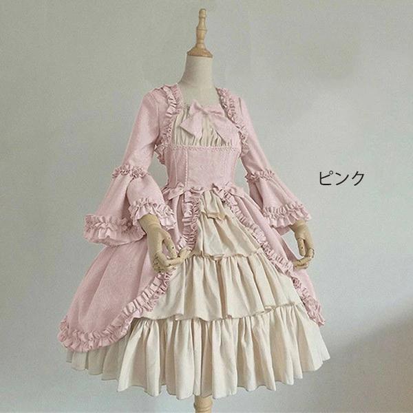 ロリータ ビッグカラー ワンピース クラロリ 単品 ゴスロリ 長袖あり