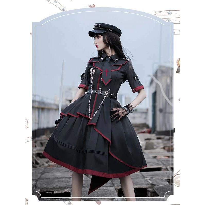 はこぽす対応商品】 Lolita系 ロリータ 軍服 制服 レディース 学生服 文化祭 二次元ドレス 萌え萌え 少女ウェア 学園祭 イベント ゴスロリ  ワンピース ロリ セーラー服 可愛い ゴシック、ロリータ服