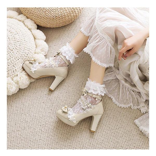 ロリータ 厚底 ロリィタパンプス ゴスロリ おでこ靴 ロリィタ靴 ヒール