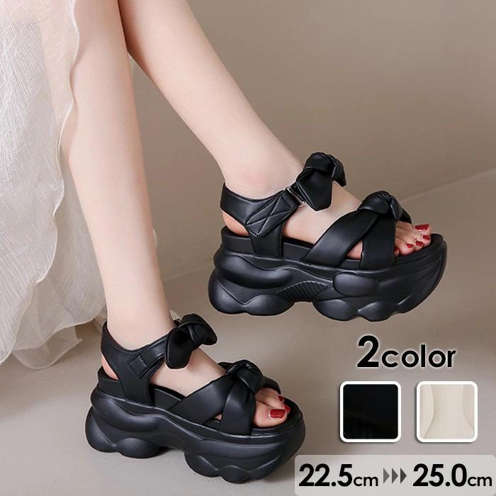 サンダル 厚底 レディース かわいい オシャレ 脚長 ヒール7cm レジャー