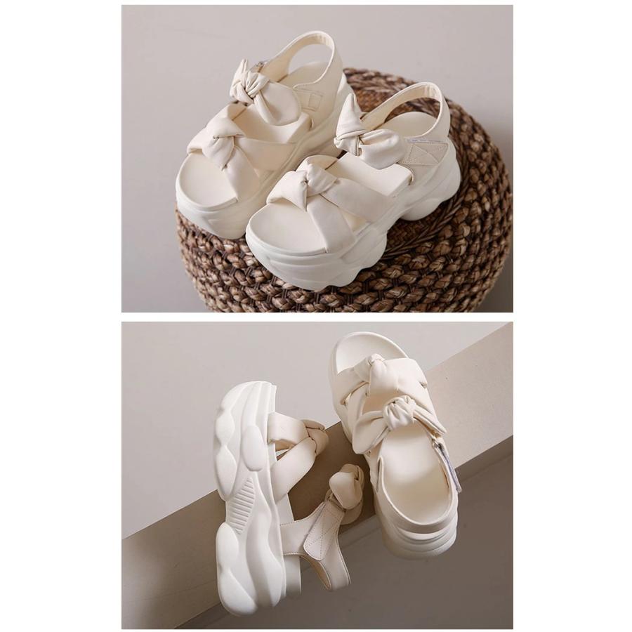 サンダル 厚底 レディース かわいい オシャレ 脚長 ヒール7cm レジャー