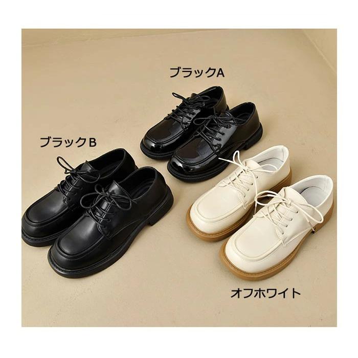 おじ靴 レディース レースアップシューズ 丸紐 オックスフォード
