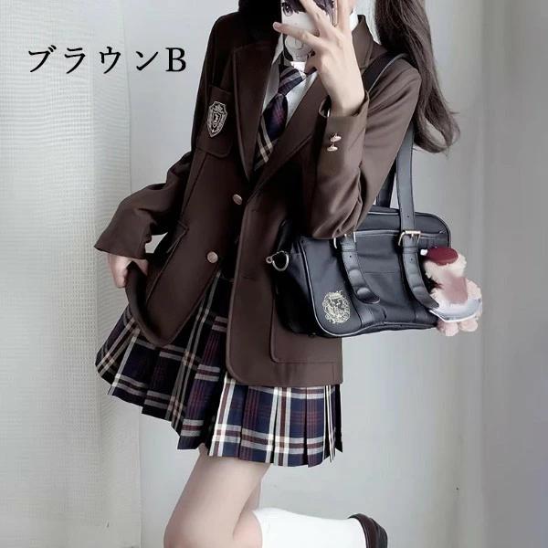 卒業式 スーツ 女の子 4点セット 茶色 制服 制服風 ブレザー