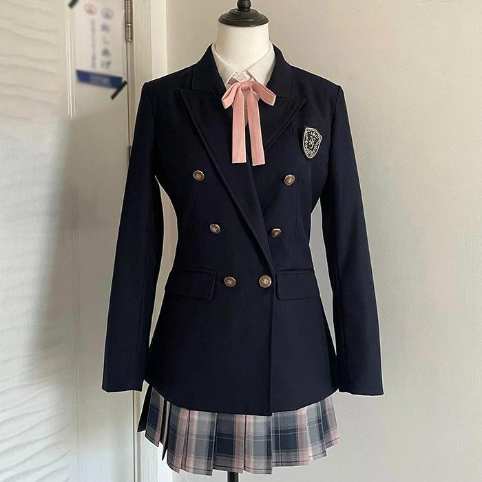 制服セット 女子 制服 スーツ 女の子 高校生風 ダブルボタンブレザー 