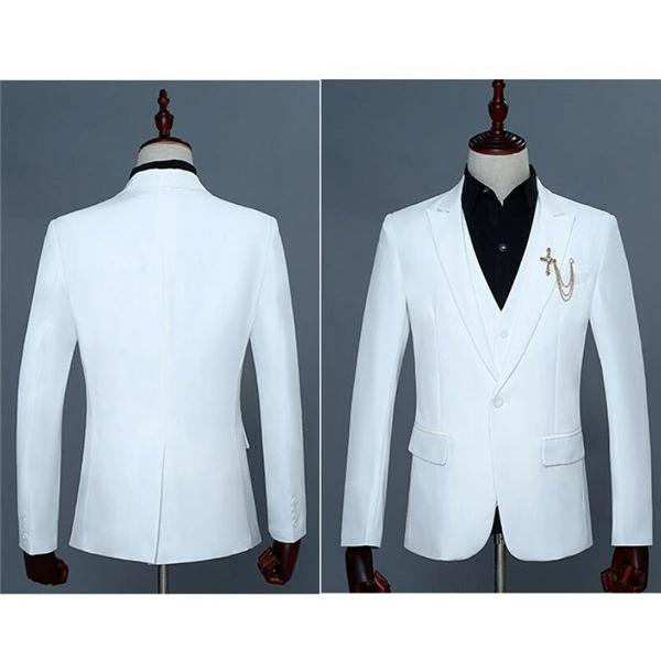 メンズスーツ 上下セットアップ 3ピーススーツ 司会者 11カラー 花婿の