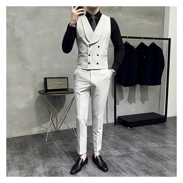 メンズスーツ ビジネススーツ 3点セット スリーピース ベスト パンツ