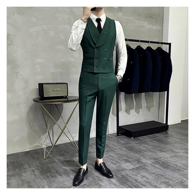 メンズスーツ ビジネススーツ 3点セット スリーピース ベスト パンツ