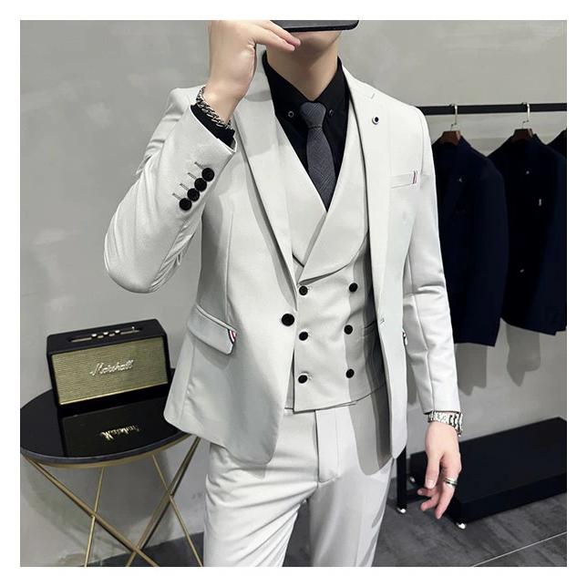 メンズスーツ ビジネススーツ 3点セット スリーピース ベスト パンツ