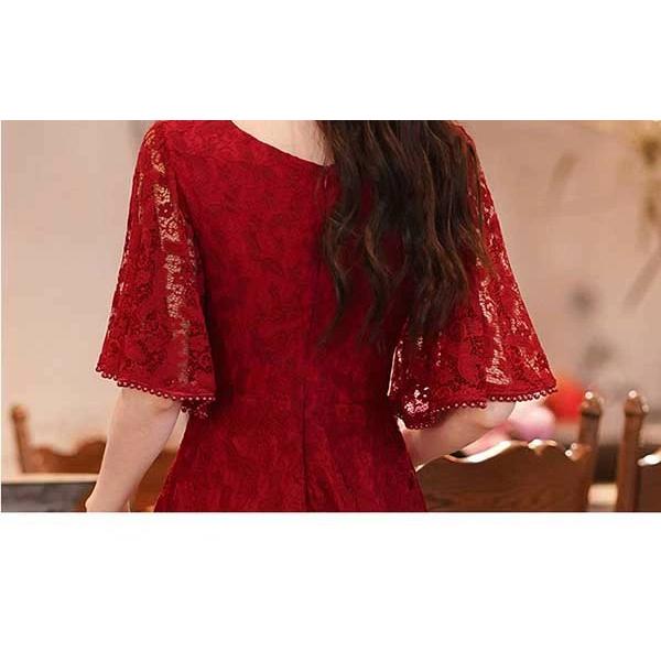 ドレス 大人 ピアノ 発表会 演奏会 ピアノ発表会 演奏会用 M-6L ドレス 大人 ピアノ発表会 ドレス 演奏会 結婚式 フェミニン パーティードレス ロングドレス 袖あり お呼ばれ 20代 30代 可愛い フェミニン ワインレッド