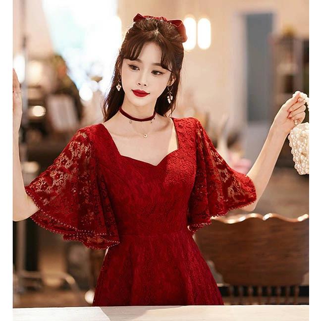 ドレス 大人 ピアノ 発表会 演奏会 ピアノ発表会 演奏会用 M-6L ドレス 大人 ピアノ発表会 ドレス 演奏会 結婚式 フェミニン パーティードレス ロングドレス 袖あり お呼ばれ 20代 30代 可愛い フェミニン ワインレッド