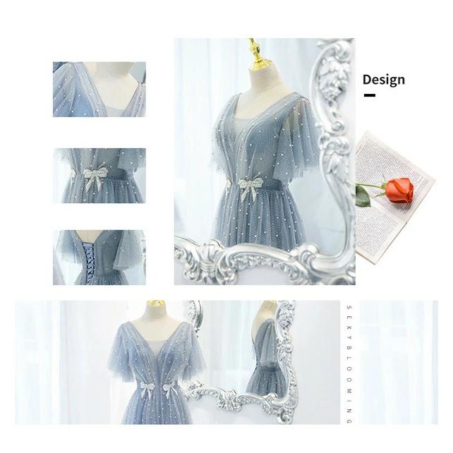 レディースドレス 大人 ピアノ発表会 演奏会 ロング丈 結婚式 半袖