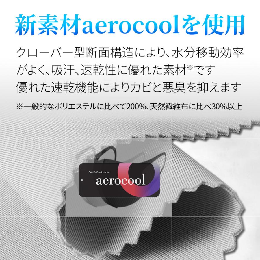 接触冷感クールマスク[クールブレス]抗菌/防臭/UVカット/速乾/低刺激/男女兼用/洗濯可能/3D立体マスク/aerocool/エアロクール/チャコールグレー5枚セット |  | 02