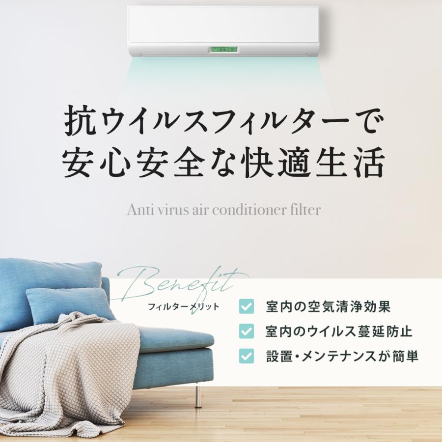 送料無料 抗ウイルス エアコンフィルター ecowinフィルター 壁掛形エアコン用 5パックセット HAC-F48 抗菌フィルター エコウィン ルームエアコン用 外付け |  | 01