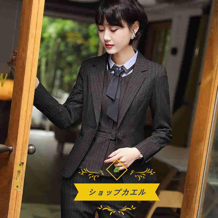 ブランド雑貨総合 ビジネススーツ レディース セットアップ ストライプ柄 パンツ スカート フォーマル 通勤 結婚式 入学式 入園式 卒業式 卒園式 就活 就職 おしゃ ビジネススーツ パンツスーツ スカートスーツ ストライプ カーディガン ボレロ