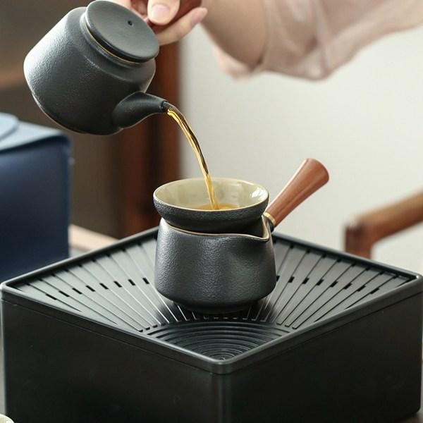 湯呑みセット 茶器揃 ティーセット 1ポット 陶器製 中国茶セット 収納バッグ付き 茶道具 茶器乾燥ティートレー 持ち運び便利 ポータブル｜shop-kaeru｜14