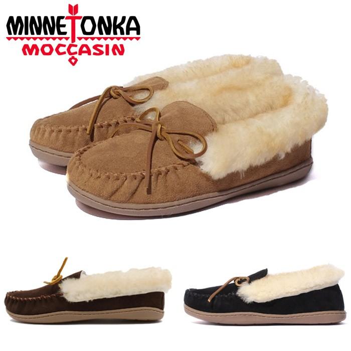 ミネトンカ モカシン レディース シープスキン スウェード 黒 ブラック ベージュ 茶 ダークブラウン ムートン アルパイン シープスキンモカシン 靴 Minnetonka Alpinesheepskin ケイト ジャック 通販 Yahoo ショッピング