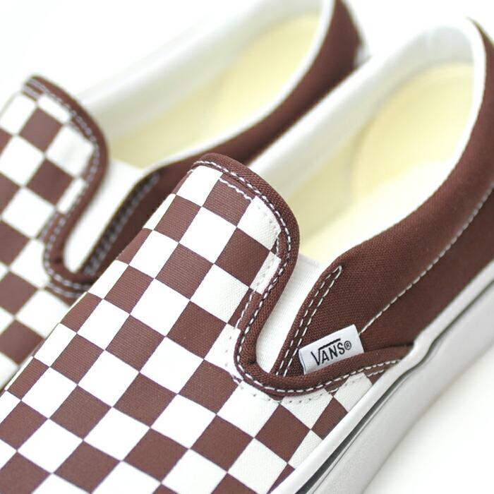 バンズ クラシックスリッポン スニーカー メンズ レディース ブラウン VANS CLASSIC SLIP-ON COLOR THEORY CHECKERBOARD BITTER CHOCOLATE VN000BVZ7YO｜shop-kandj｜05