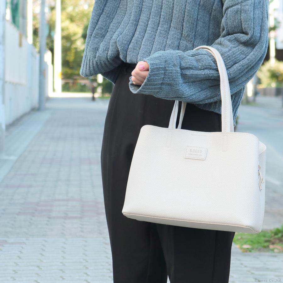 トートバッグ ハンドバッグ レディース 女性用 3層 シンプル 通勤 通学 
