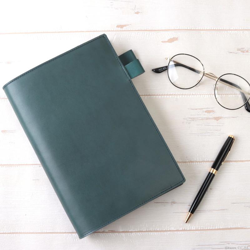 ヌメ革のA5サイズ 手帳カバー117 ペンケース65 段差のない手帳カバー A5 一般手帳サイズ 7色 本革製 ヌメ革