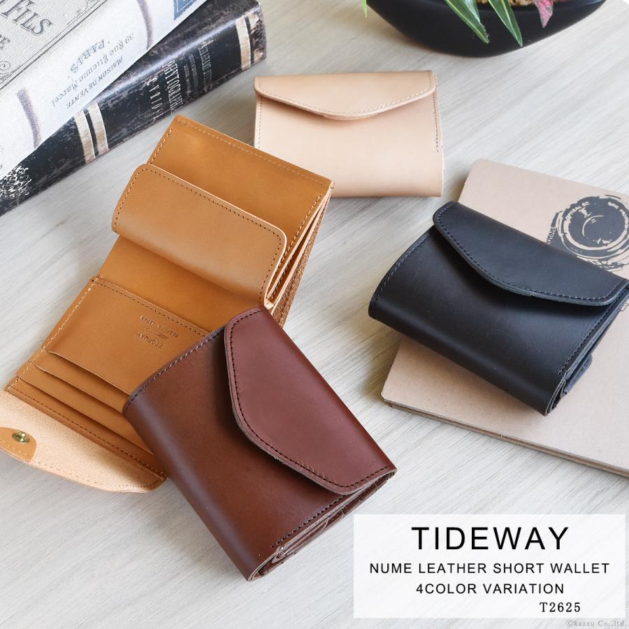 TIDEWAY 折財布 レディース 三つ折り 本革 ヌメ革 日本製 高級感 TIDEWAY 折財布 レディース 三つ折り 本革 ヌメ革 日本製 高級感