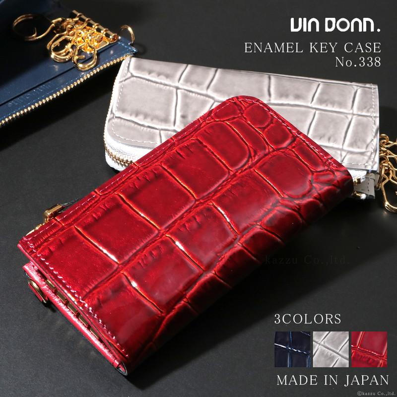VIADOAN（ヴィアドアン） レディース キーケース 4連 本革 エナメル 