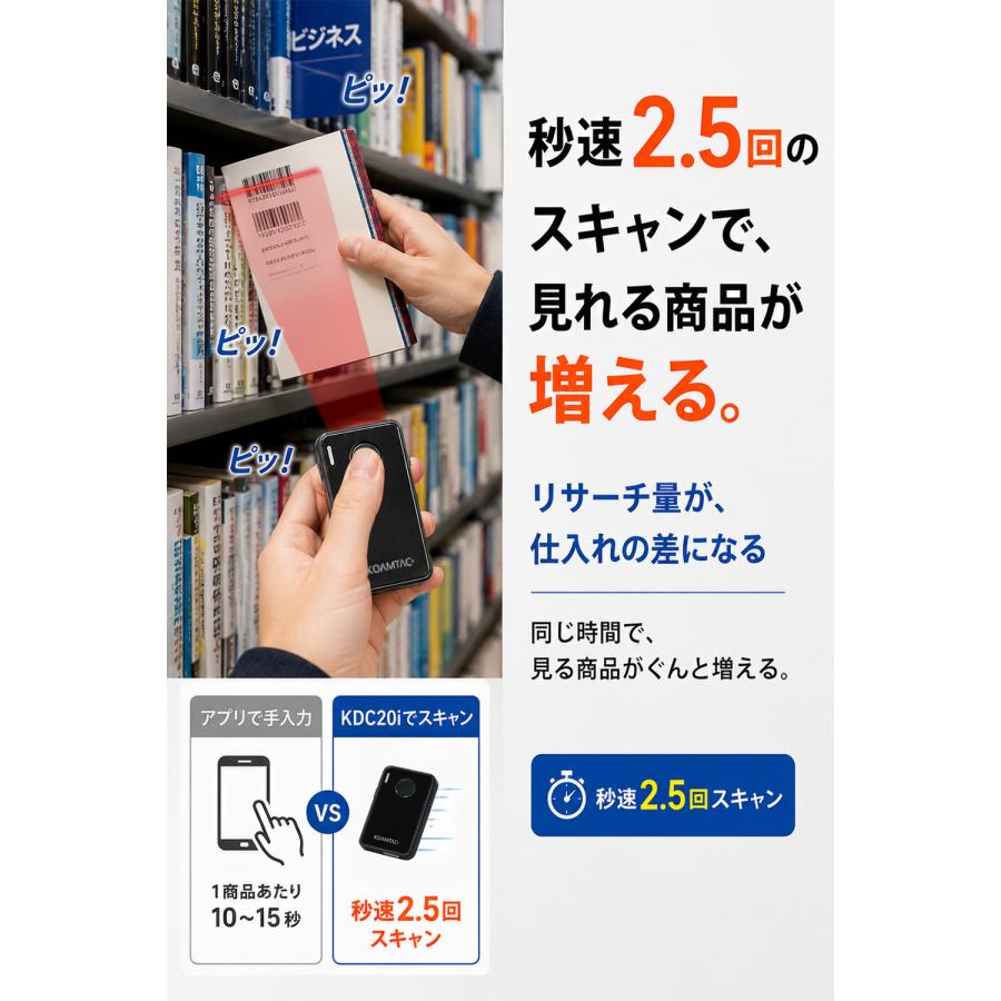 せどり KDC20i バーコードリーダー 35g kdc 小型 軽量 ビーム