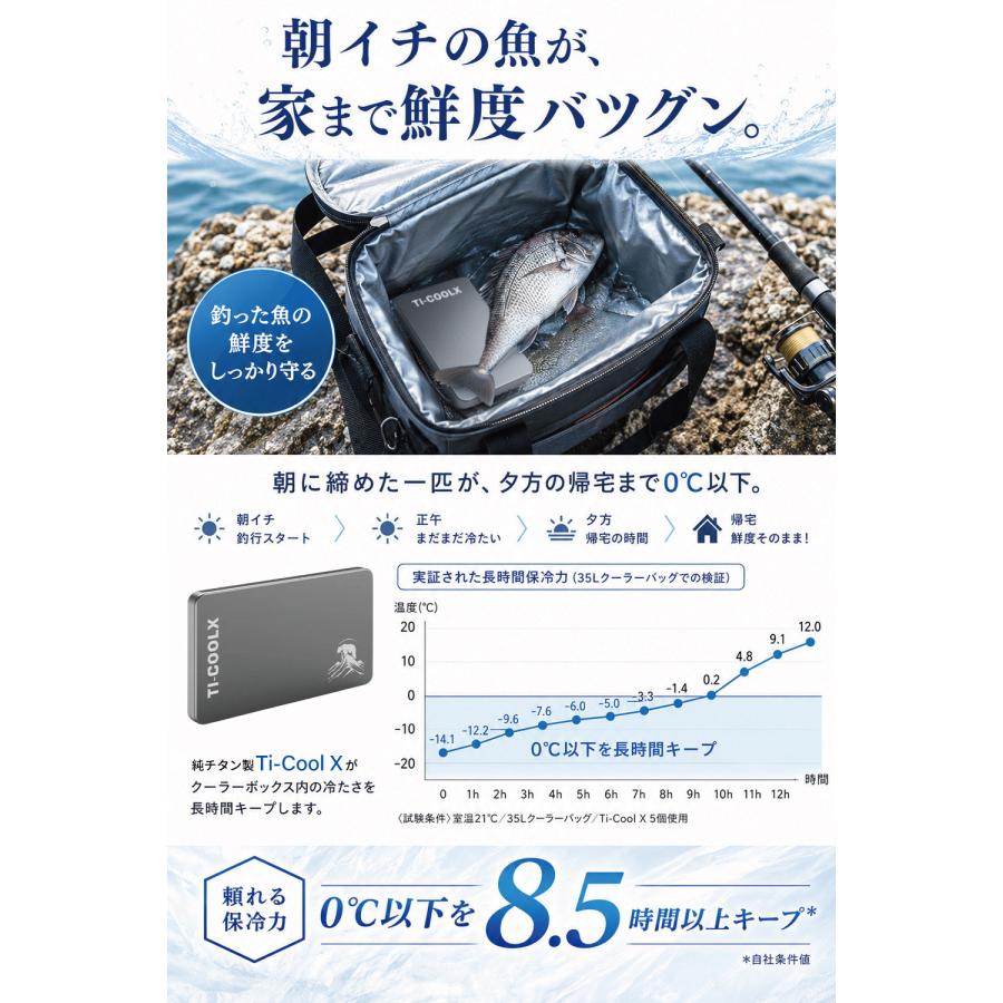 純チタン製 保冷剤 328g アイスパック Ti-Cool X 極冷 長時間冷却 冷蔵