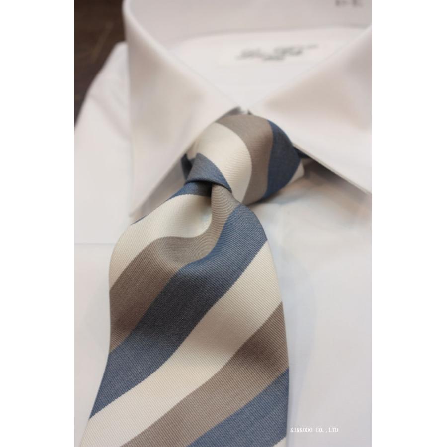 ALBENI 1905 アルベニ1905 イタリア製 ネクタイ ワイドレジメンタル ブルー×ブラウン×ホワイト | 