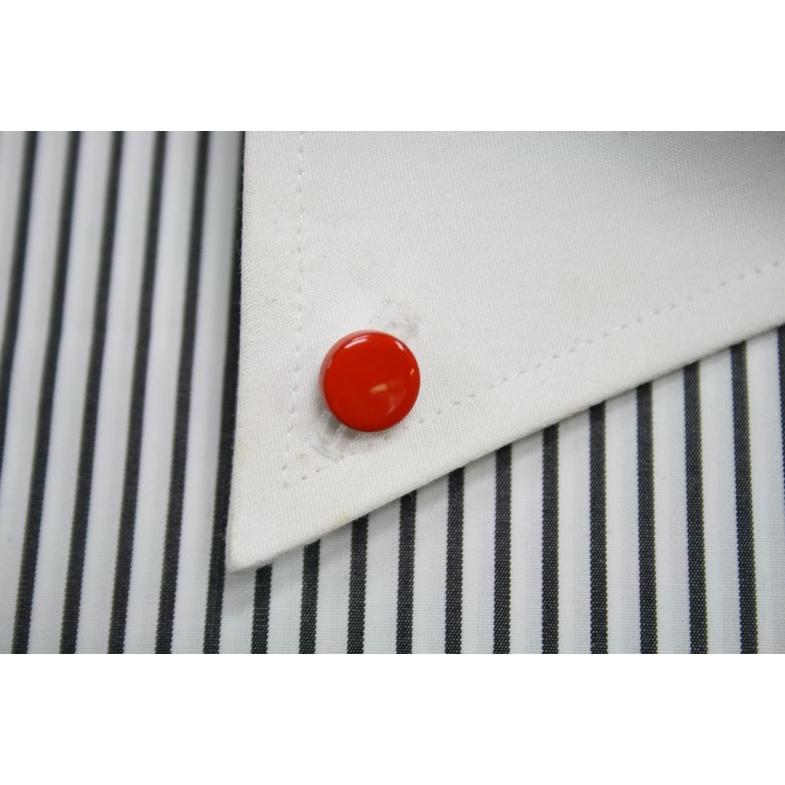 BUTTON DOWN PIERCE 【ボタンダウン　ピアス】朱色 | 